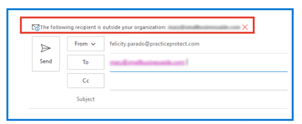 Add a banner to messages coming from or sent by team members in your organization
