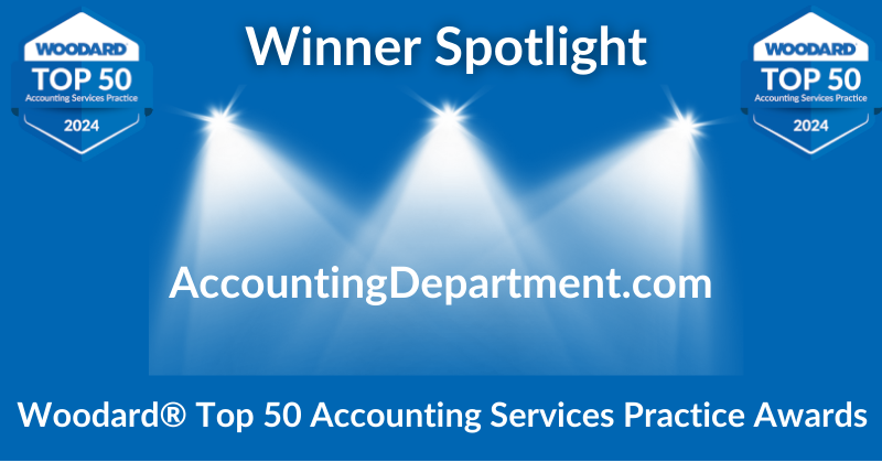 Woodard Top 50 CAS Award AccountingDepartment.com Scaling New Heights 2024